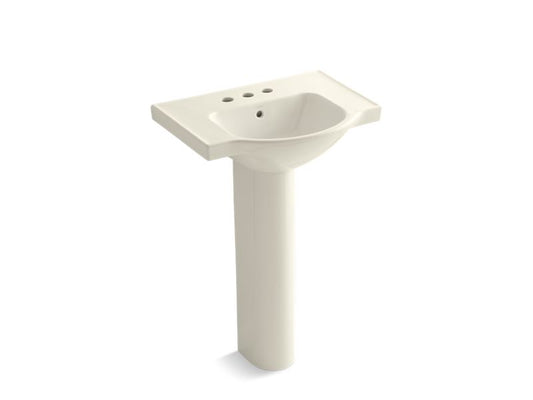 KOHLER K-5266-4-96 Veer 24" pedestal bathroom sink with 4" centerset faucet holes