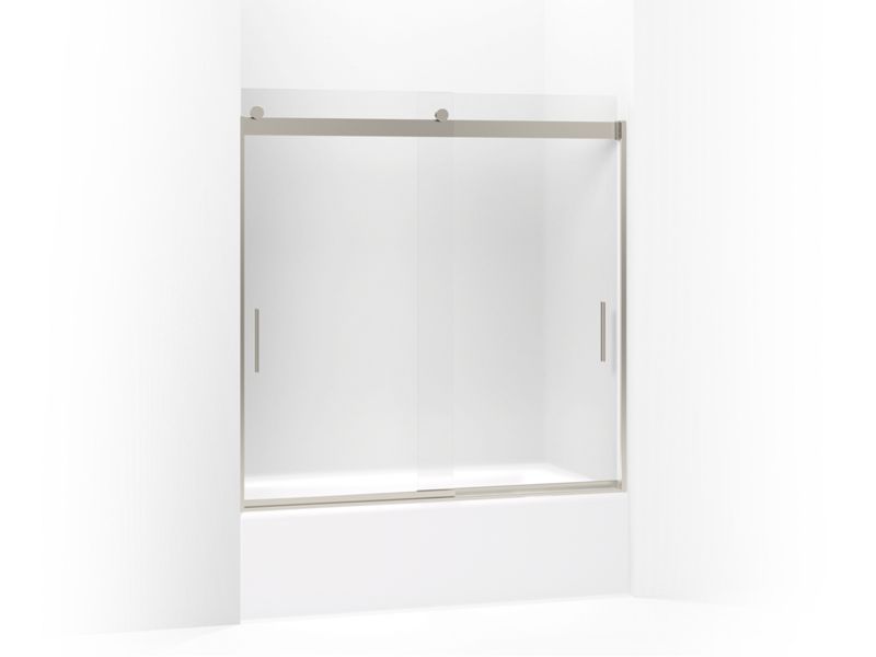 KOHLER K-706001-D3-MX Levity Sliding bath door, 59-3/4" H x 54 - 57" W, with 1/4" thick Frosted glass