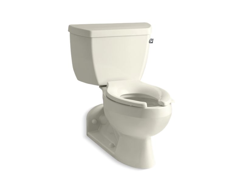 KOHLER K-3554-RA-96 Biscuit Barrington Two-piece elongated 1.6 gpf toilet with Pressure Lite flushing technology and right-hand trip lever