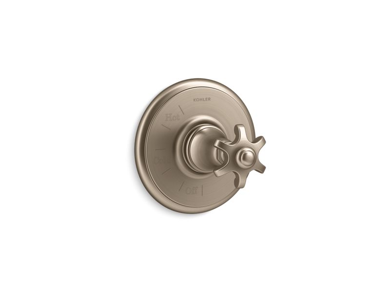 KOHLER K-TS72767-3M-BV Vibrant Brushed Bronze Artifacts Rite-Temp valve trim with prong handle