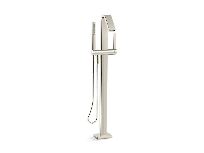 KOHLER K-T97330-4-SN Vibrant Polished Nickel Loure Floor-mount bath filler trim with handshower