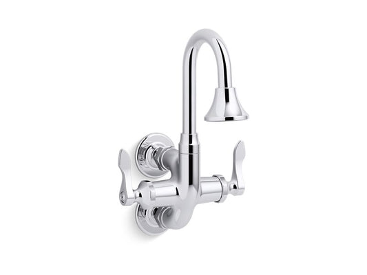 KOHLER K-730T70-4AJR-CP Polished Chrome Triton Bowe Cannock 1.2 gpm bathroom sink faucet with 3-11/16" gooseneck spout and lever handles, drain not included