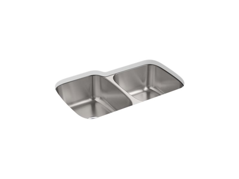 KOHLER K-5691-NA Ballad 31-1/2" Undermount Double-Bowl Kitchen Sink