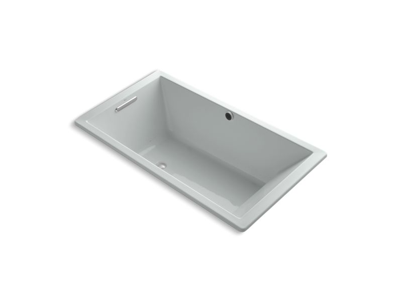 KOHLER K-1173-GH-95 Ice Grey Underscore 66" x 36" Heated BubbleMassage air bath with end drain