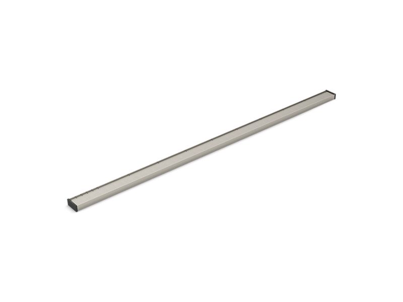 KOHLER K-80649-BNK Crystal Clear glass with Anodized Brushed Nickel frame 2-1/2" x 60" linear drain grate with tile-in panel