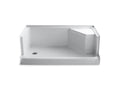 KOHLER K-9489-0 Memoirs 60" x 36" single threshold left-hand drain shower base with integral seat at right
