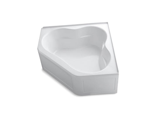 KOHLER K-1161-LA-0 White Tercet 60" x 60" bath with integral apron and integral flange and center drain