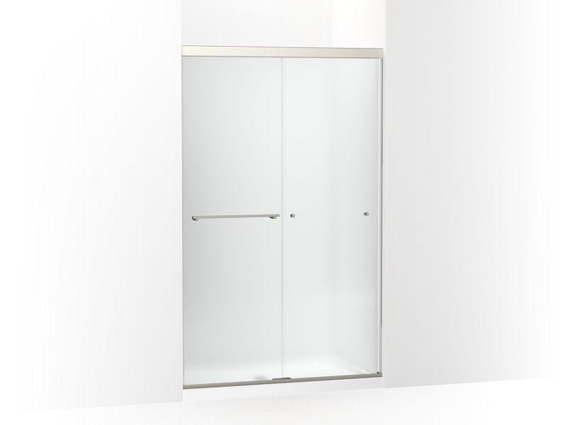 KOHLER K-707106-D3-BNK Anodized Brushed Nickel Revel Sliding shower door, 76" H x 44-5/8 - 47-5/8" W, with 5/16" thick Frosted glass