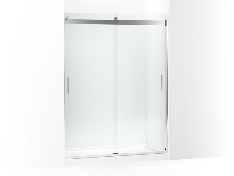 KOHLER K-706383-L-SHP Levity Sliding shower door, 78" H x 56-5/8 - 59-5/8" W, with 5/16" thick Crystal Clear glass