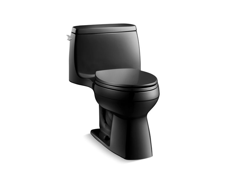 KOHLER K-3810-7 Black Black Santa Rosa One-piece compact elongated toilet, 1.28 gpf
