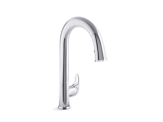 KOHLER K-72218-WB-CP Polished Chrome Sensate Touchless pull-down kitchen sink faucet with KOHLER Konnect and two-function sprayhead