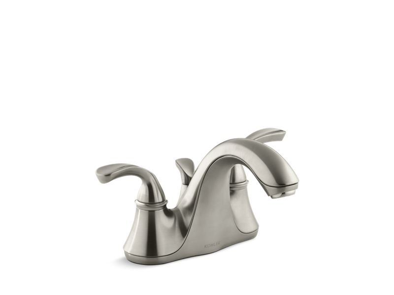 KOHLER K-10270-4-BN Vibrant Brushed Nickel Forte Centerset bathroom sink faucet with sculpted lever handles