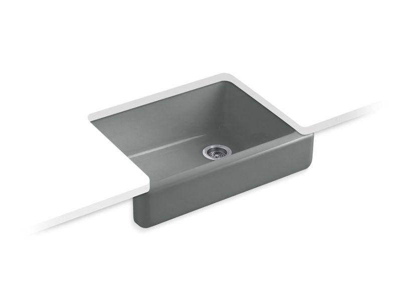 KOHLER K-6486-FT Whitehaven 29-1/2" x 21-9/16" x 9-5/8" Undermount single-bowl farmhouse kitchen sink