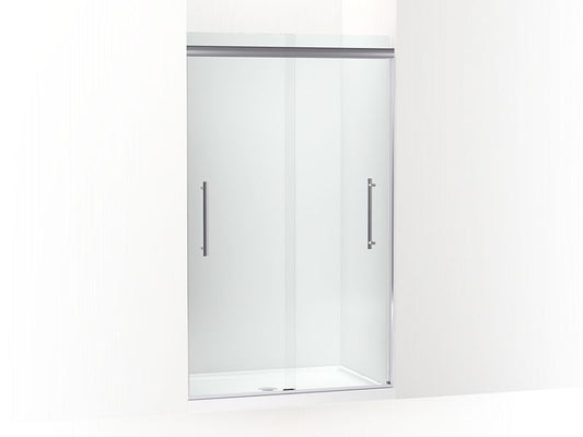 KOHLER K-707601-8L-SHP Bright Polished Silver Pleat Frameless sliding shower door, 79-1/16" H x 44-5/8 - 47-5/8" W, with 5/16" thick Crystal Clear glass