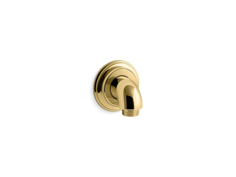KOHLER K-22173-PB Vibrant Polished Brass Bancroft Wall-mount supply elbow with check valve