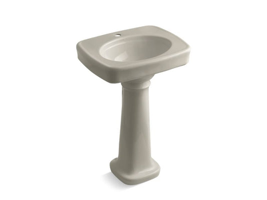 KOHLER K-2338-1-G9 Bancroft 24" pedestal bathroom sink with single faucet hole