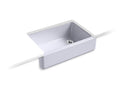 KOHLER K-5827-GRL Whitehaven 32-11/16" x 21-9/16" x 9-5/8" undermount single-bowl farmhouse sink with tall apron