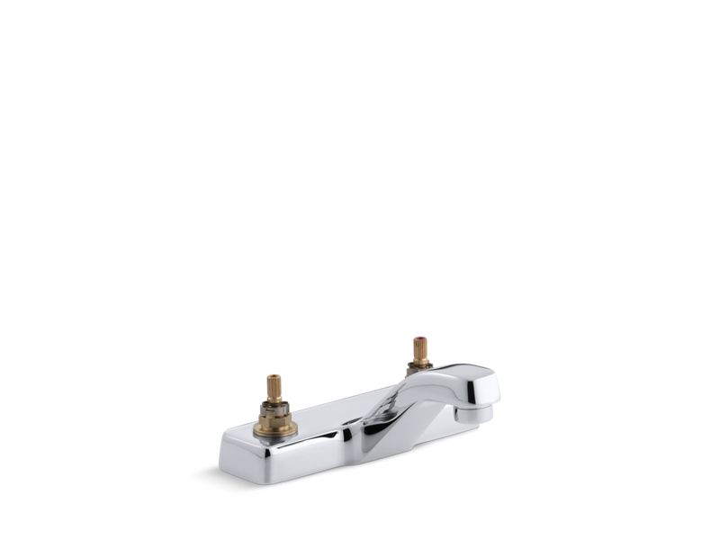 KOHLER K-7404-KE-CP Triton Centerset commercial bathroom sink faucet with vandal-resistant aerator, requires handles, drain not included