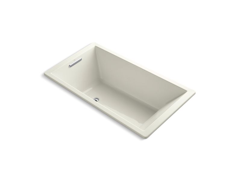 KOHLER K-1173-VBW-96 Underscore 66" X 36" Drop-In Vibracoustic Bath With Bask Heated Surface In Biscuit