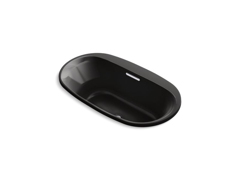 KOHLER K-5716-GHVB-7 Underscore 65-1/2" X 35-3/4" Drop-In Vibracoustic Bath With Heated Bubblemassage In Black Black