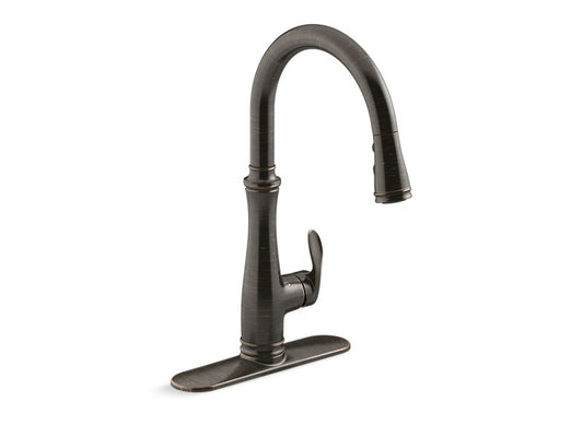 KOHLER K-29108-2BZ Oil-Rubbed Bronze Bellera Touchless pull-down kitchen sink faucet with three-function sprayhead