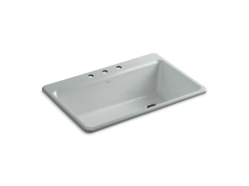 KOHLER K-5871-3A2-95 Riverby 33" Top-Mount Single-Bowl Workstation Kitchen Sink In Ice Grey