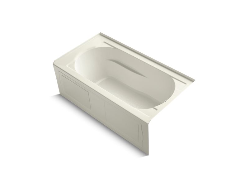 KOHLER K-1184-RAW-96 Devonshire 60" x 32" alcove bath with Bask heated surface, integral apron and right-hand drain