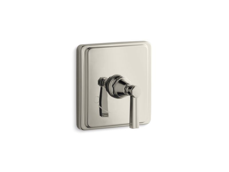 KOHLER Pinstripe K-T13173-4B-SN Vibrant Polished Nickel MasterShower temperature control valve trim with Lever handle