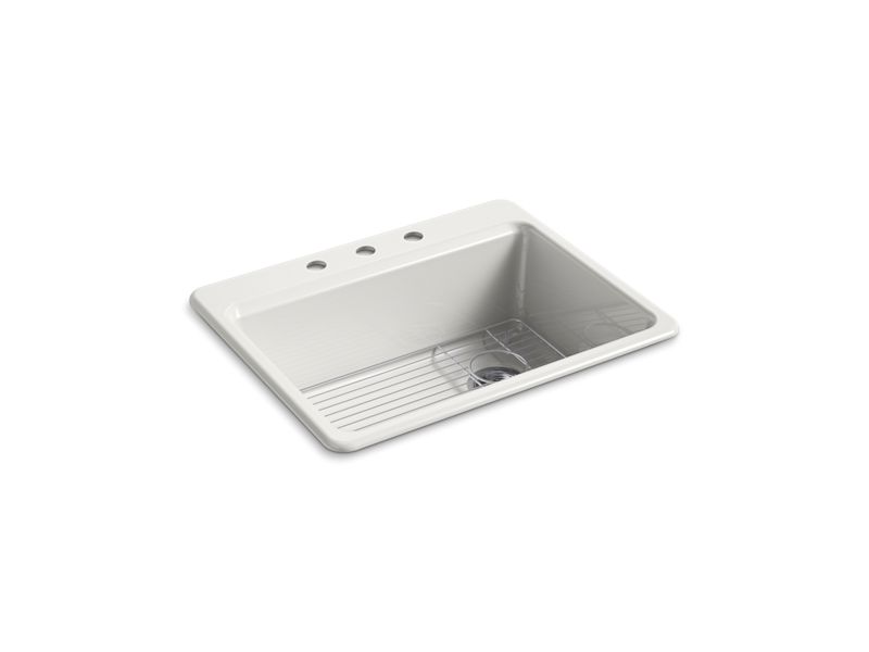 KOHLER K-8668-3A1-FF Sea Salt Riverby 27" top-mount single-bowl kitchen sink