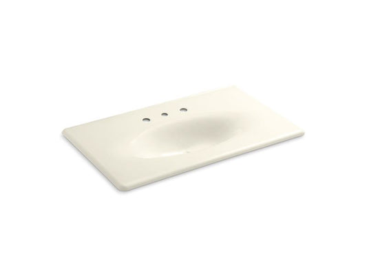 KOHLER K-3051-8-96 Biscuit Iron/Impressions 37" Enameled cast iron vanity top with integrated oval sink