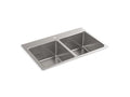 KOHLER K-31465-1-NA Prologue 33" top-/undermount double-bowl kitchen sink