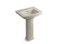 KOHLER Archer K-2359-1-G9 Sandbar 24" rectangular pedestal bathroom sink
