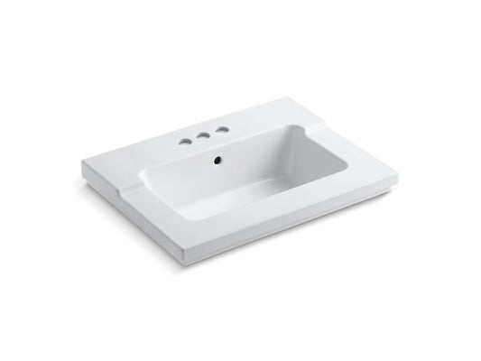 KOHLER K-2979-4-0 White Tresham vanity-top bathroom sink with 4" centerset faucet holes