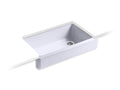 KOHLER K-6488-GRL Whitehaven 35-1/2" x 21-9/16" x 9-5/8" Undermount single-bowl farmhouse kitchen sink