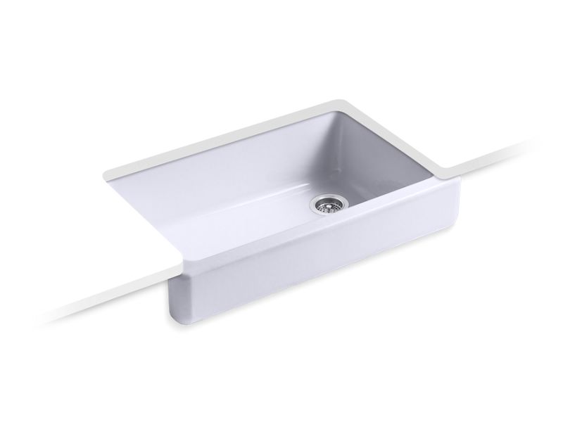 KOHLER K-6488-GRL Whitehaven 35-1/2" x 21-9/16" x 9-5/8" Undermount single-bowl farmhouse kitchen sink