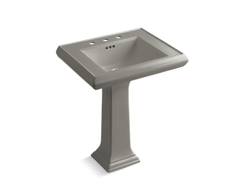 KOHLER K-2258-8-K4 Memoirs Classic Classic 27" pedestal bathroom sink with 8" widespread faucet holes
