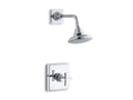 KOHLER Pinstripe K-TS13134-3B-CP Polished Chrome Rite-Temp shower trim kit with cross handle, 2.5 gpm