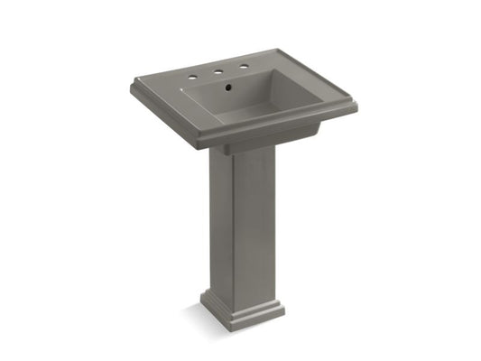 KOHLER K-2844-8-K4 Cashmere Tresham 24" pedestal bathroom sink with 8" widespread faucet holes