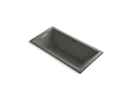 KOHLER K-1167-GHW-58 Thunder Grey Underscore 60" x 30" Heated BubbleMassage air bath with Bask, end drain