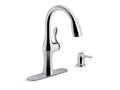 KOHLER K-R45350-SD-CP Alma Pull-down kitchen sink faucet with two-function sprayhead In Polished Chrome