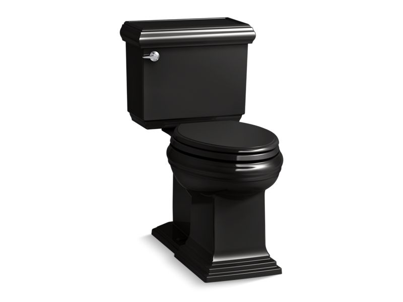 KOHLER K-6999-7 Memoirs Classic Two-Piece Elongated Toilet With Concealed Trapway, 1.28 Gpf In Black Black