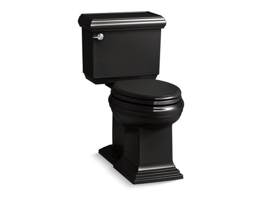 KOHLER K-6999-7 Memoirs Classic Two-Piece Elongated Toilet With Concealed Trapway, 1.28 Gpf In Black Black