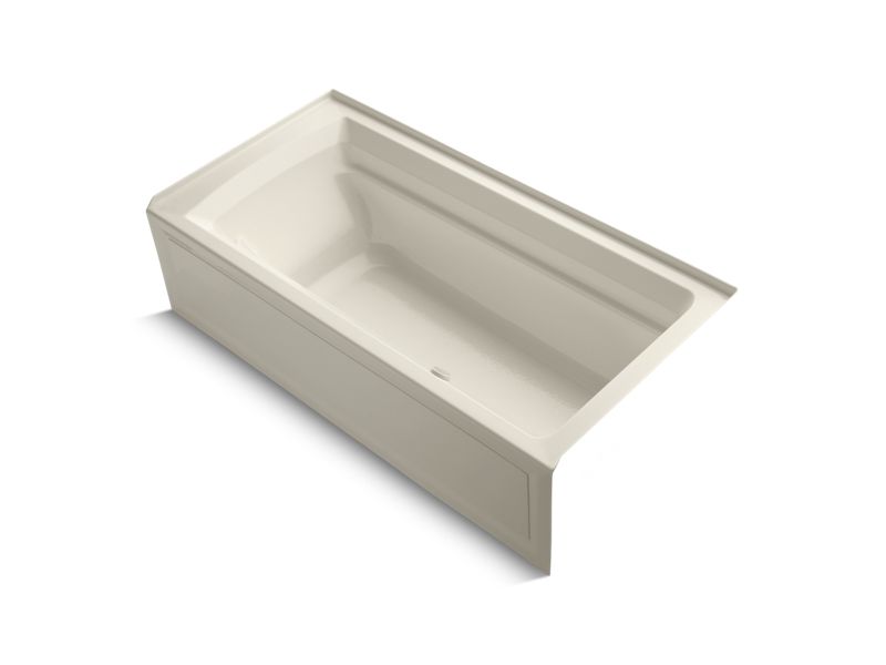 KOHLER K-1124-GHRA-47 Archer 72" x 36" integral apron Heated BubbleMassage air bath with right-hand drain