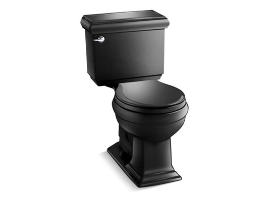 KOHLER K-3986-U-7 Black Black Memoirs Classic Two-piece round-front 1.28 gpf chair height toilet with insulated tank