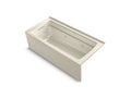 KOHLER Archer K-1949-XGHLA-47 Almond 66" x 32" alcove Heated BubbleMassage air bath and whirlpool, left drain
