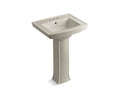 KOHLER Archer K-2359-4-G9 Sandbar 24" rectangular pedestal bathroom sink