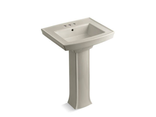 KOHLER K-2359-4-G9 Sandbar Archer Pedestal bathroom sink with 4" centerset faucet holes