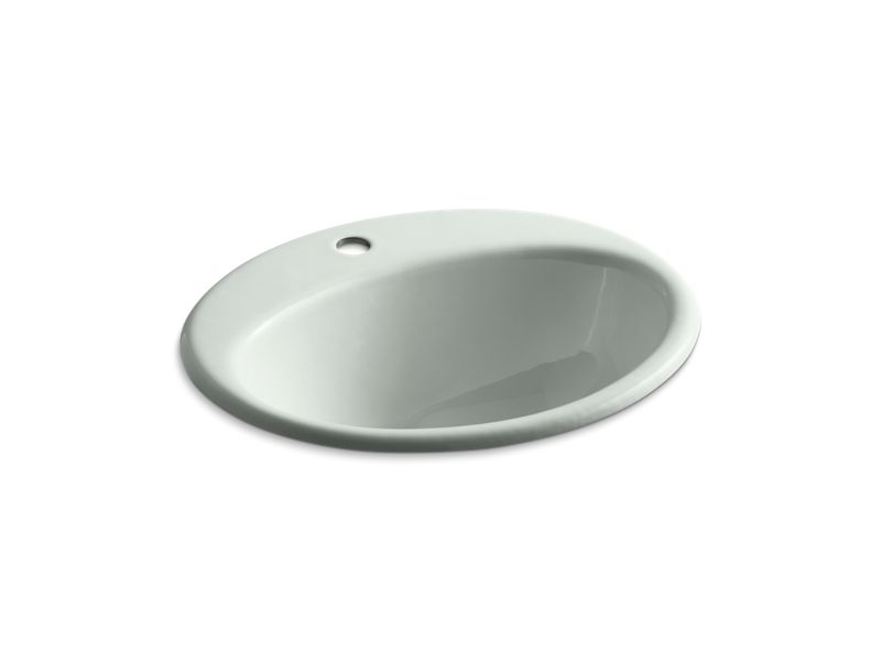 KOHLER K-2905-1-FF Farmington Drop-in bathroom sink with single faucet hole