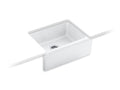 KOHLER K-6573-5U-0 Alcott 25-1/4" x 22" x 8-5/8" undermount single-bowl farmhouse kitchen sink with 5 oversize faucet holes