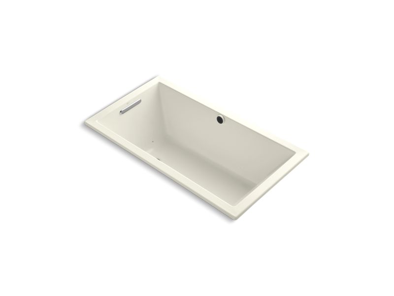 KOHLER K-1168-GHW-96 Biscuit Underscore 60" x 32" Heated BubbleMassage air bath with Bask, end drain